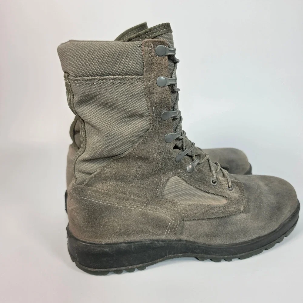 Belleville Tactical Combat Boots Mens 10.5 R Steel Toe Gore Tex Gray Hot Weather